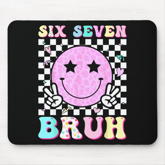 Funny 67 Meme Happy Face 6-7 Boys Kids Teens Six S Mouse Pad (Front)