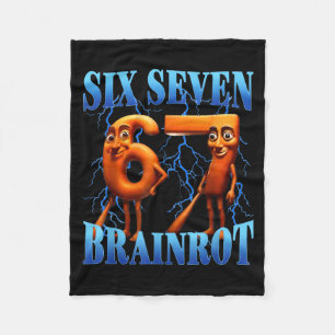 Funny 67 Meme Italian Brainrot Tung Tung Sahur Six Fleece Blanket