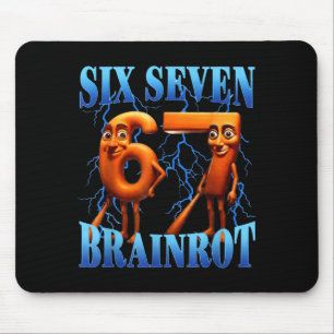 Funny 67 Meme Italian Brainrot Tung Tung Sahur Six Mouse Pad