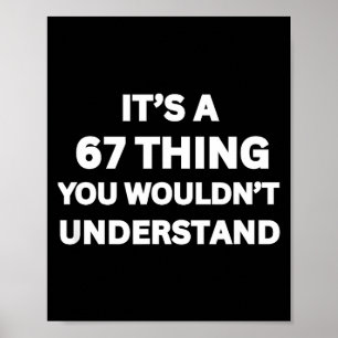 Funny 67 Meme Joke, It's A 67 Thing You Wouldn't U Poster