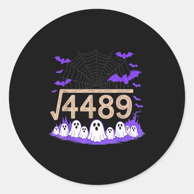 Funny 67 Meme Math Teacher 6 7 Halloween Square Ro Classic Round Sticker (Front)