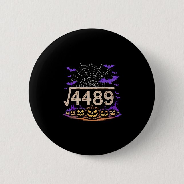 Funny 67 Meme Math Teacher 6 7 Halloween Square Ro Cm Round Badge (Front)