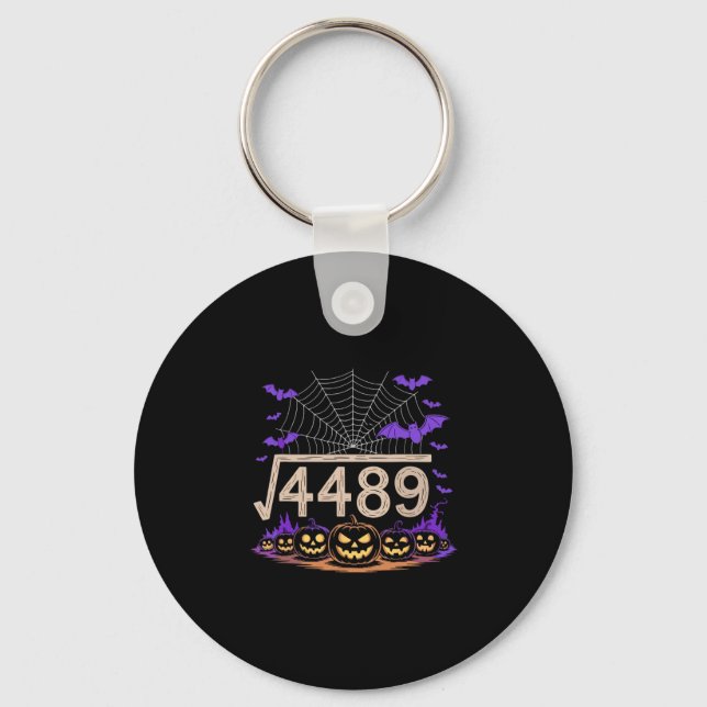 Funny 67 Meme Math Teacher 6 7 Halloween Square Ro Key Ring (Front)