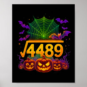 Funny 67 Meme Math Teacher 6 7 Halloween Square Ro Poster