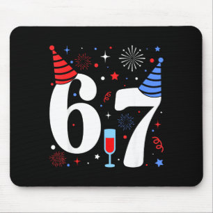 Funny 67 Meme New Year 2026 Party Eve Humor Brainr Mouse Pad