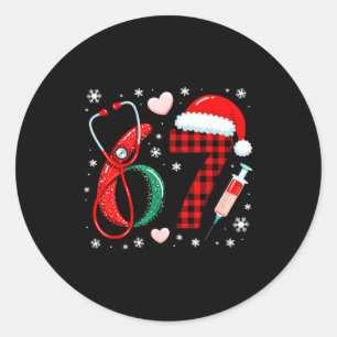 Funny 67 Meme Nurse Six Seven Nursing Festive Chri Classic Round Sticker