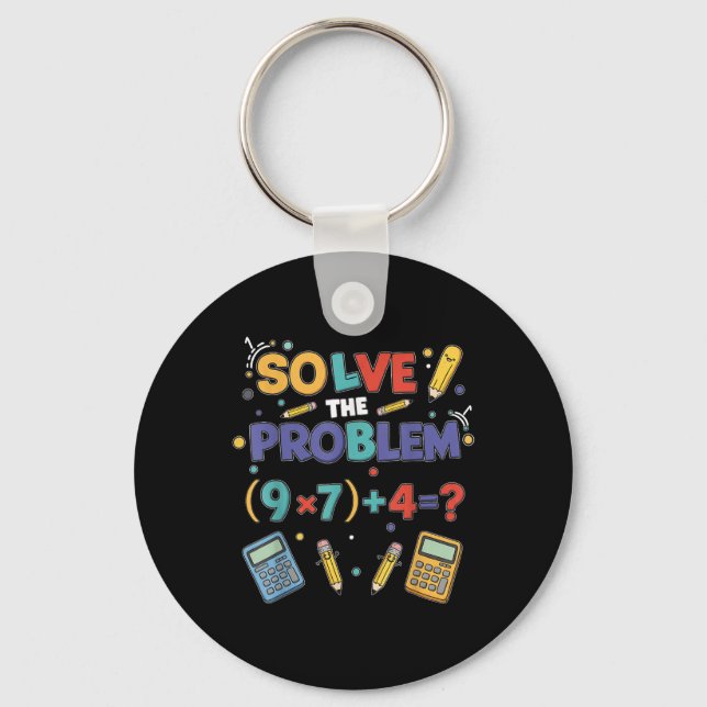 Funny 67 Meme Pemdas Elementary Math Teacher Brain Key Ring (Front)