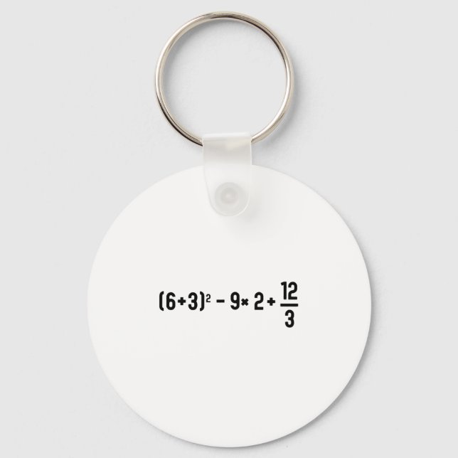 Funny 67 Meme Pemdas Elementary Math Teacher Brain Key Ring (Front)