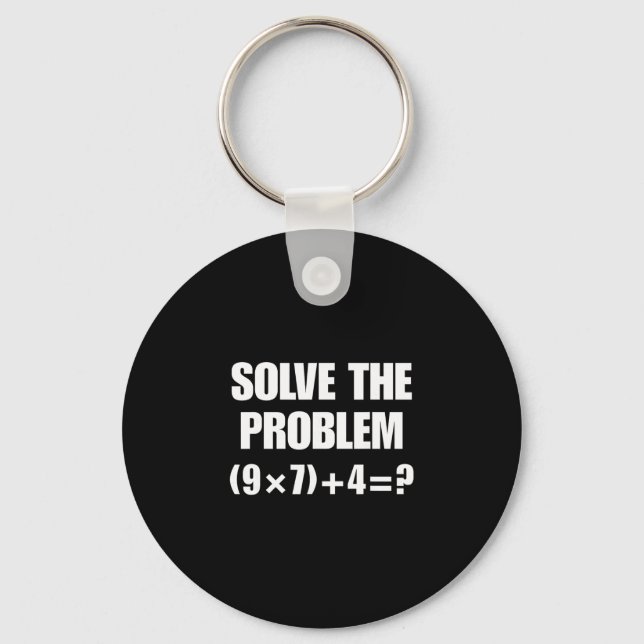 Funny 67 Meme Pemdas Elementary Math Teacher Brain Key Ring (Front)