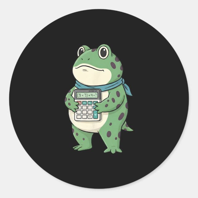 Funny 67 Meme Pemdas Math Teacher Six Seven Frog  Classic Round Sticker (Front)