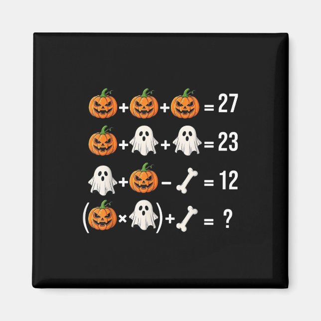 Funny 67 Meme Pumpkin Ghost Math Teacher Costume  Magnet (Front)