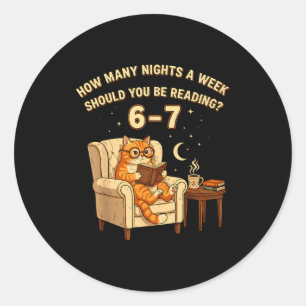 Funny 67 Meme Reading School Librarian Teacher Bra Classic Round Sticker