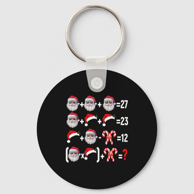 Funny 67 Meme Santa Christmas Tree Math Teacher Xm Key Ring (Front)
