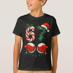 Funny 67 Meme Santa Hand Christmas Pajamas Men Wom T-Shirt