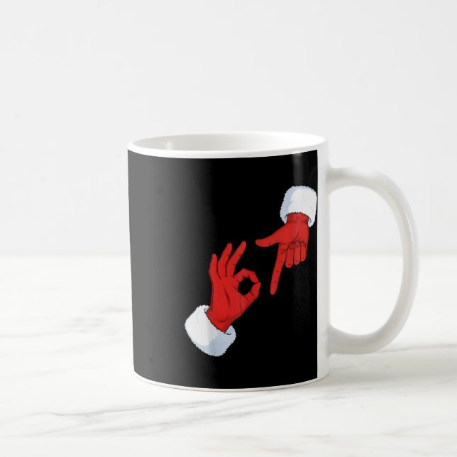Funny 67 Meme Santa Hands Gesture Six Seven Slang  Coffee Mug (Right)