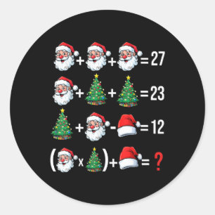 Funny 67 Meme Santa Math Teacher Christmas Pajama  Classic Round Sticker