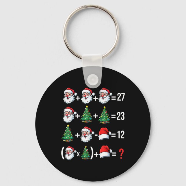 Funny 67 Meme Santa Math Teacher Christmas Pajama  Key Ring (Front)