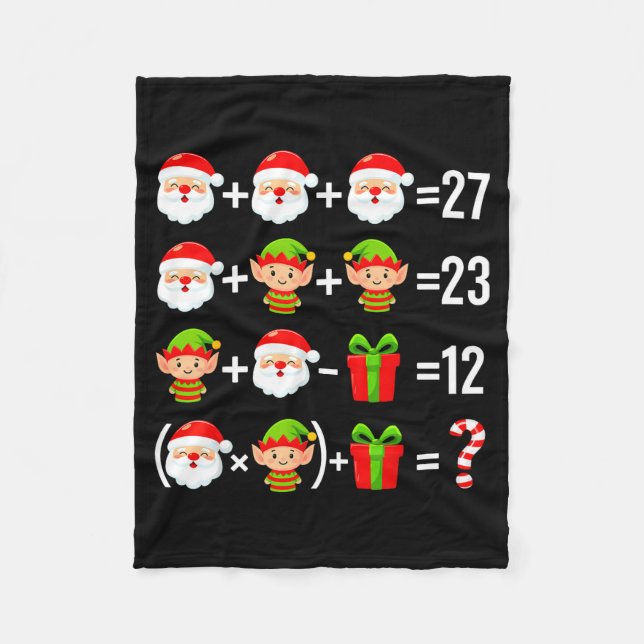 Funny 67 Meme Santa Math Teacher Christmas Six Sev Fleece Blanket (Front)