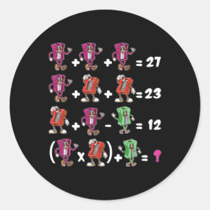 Funny 67 Meme School Math Teacher Six Seven Puzzle Classic Round Sticker