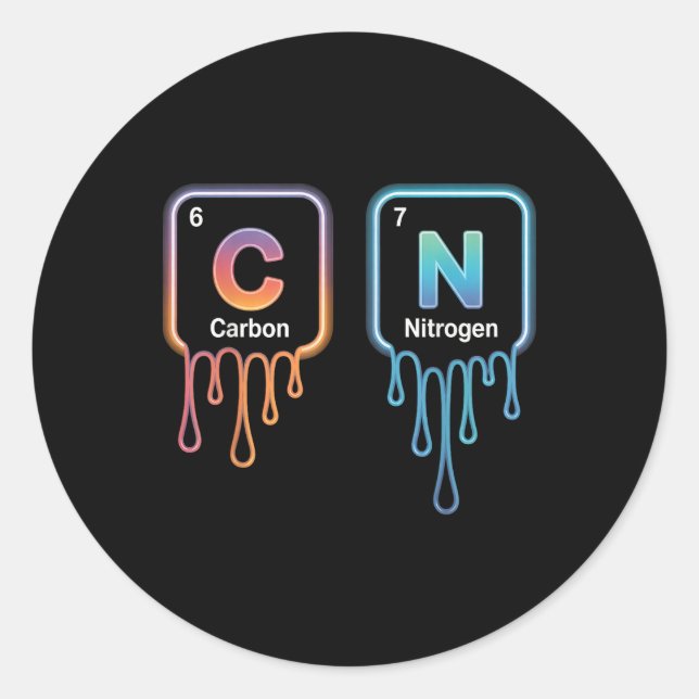 Funny 67 Meme Science Chemistry Nerd Humor Periodi Classic Round Sticker (Front)