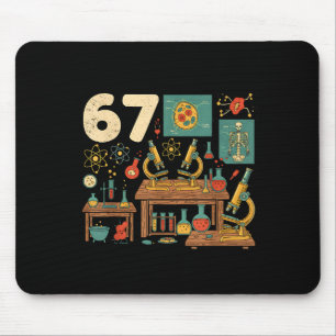 Funny 67 Meme Science Teacher Students Six Seven M Mouse Pad