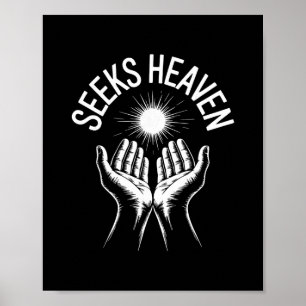 Funny 67 Meme Seeks Heaven Ironic Spiritual Religi Poster