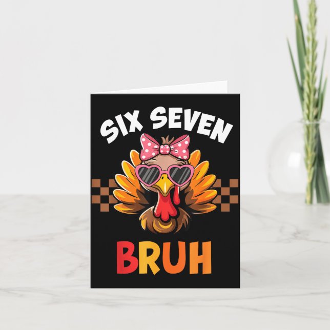 Funny 67 Meme Six Seven Bruh Aesthetic  Card (Front)
