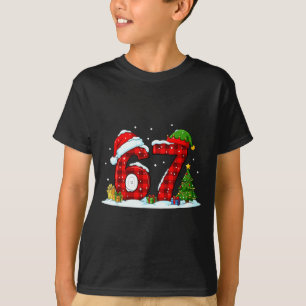 Funny 67 Meme Six Seven Christmas Buffalo Red Plai T-Shirt
