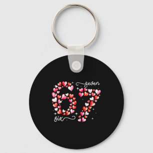 Funny 67 Meme Six Seven Heart Matching Couples Val Key Ring