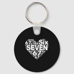 Funny 67 Meme Six Seven Heart Matching Couples Val Key Ring
