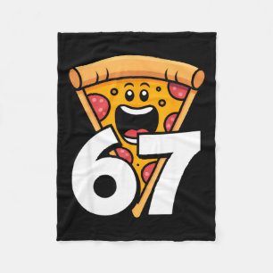 Funny 67 Meme Six Seven Humor Food Zza  Fleece Blanket