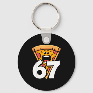 Funny 67 Meme Six Seven Humor Food Zza  Key Ring