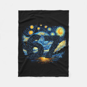 Funny 67 Meme Six Seven Starry Art Night Fleece Blanket