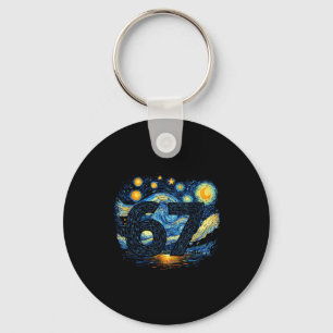 Funny 67 Meme Six Seven Starry Art Night  Key Ring