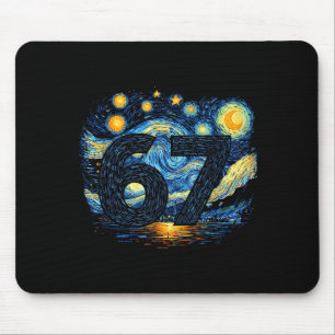 Funny 67 Meme Six Seven Starry Art Night  Mouse Pad