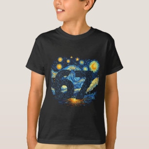 Funny 67 Meme Six Seven Starry Art Night T-Shirt