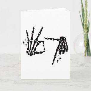Funny 67 Meme Skeleton Hand 6 7 Halloween Six Seve Card