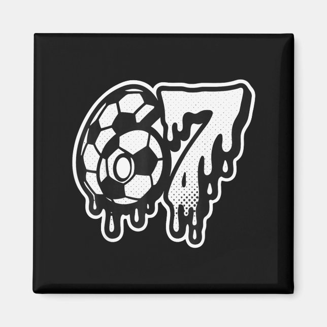 Funny 67 Meme Slang Soccer Ice Cream Drip Six Seve Magnet (Front)