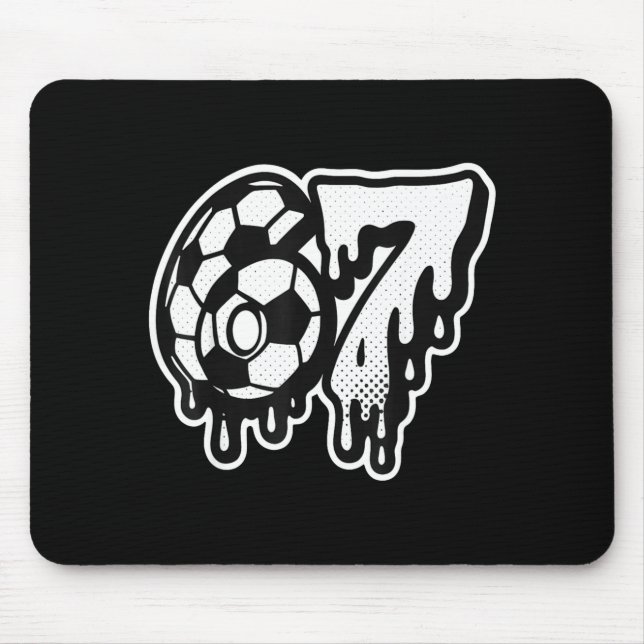 Funny 67 Meme Slang Soccer Ice Cream Drip Six Seve Mouse Pad (Front)