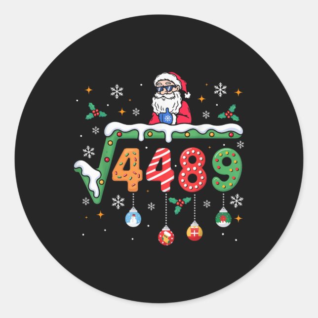 Funny 67 Meme Square Root 4489 Slang Math Teacher  Classic Round Sticker (Front)