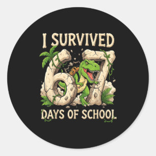 Funny 67 Meme Student I Survived 67 Days Of School Classic Round Sticker