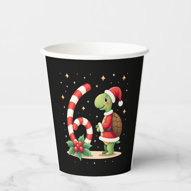 Funny 67 Meme Turtle Christmas PJm Men Women Famil Paper Cups (Front)