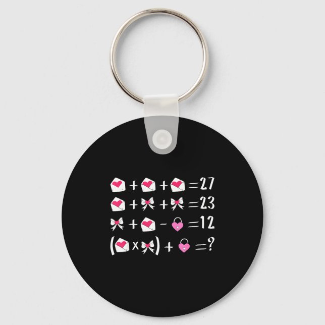 Funny 67 Meme Valentine Math Teacher Bow Six Seven Key Ring (Front)