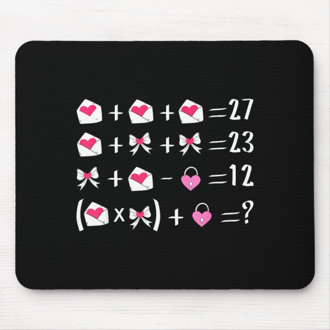 Funny 67 Meme Valentine Math Teacher Bow Six Seven Mouse Pad (Front)