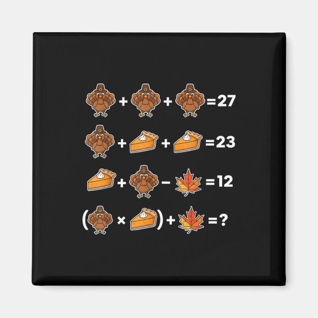 Funny 67 Memethanksgiving Math Teacher Puzzle Turk Magnet (Front)