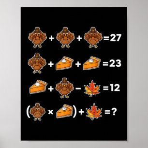 Funny 67 Memethanksgiving Math Teacher Puzzle Turk Poster