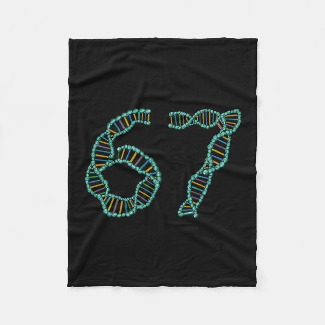 Funny 67 Number Meme Dna Replication Molecular Sci Fleece Blanket (Front)