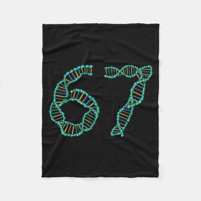 Funny 67 Number Meme Dna Replication Molecular Sci Fleece Blanket (Front)