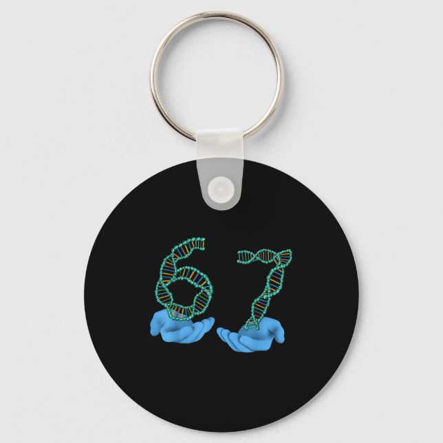 Funny 67 Number Meme Dna Replication Molecular Sci Key Ring (Front)