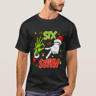 Funny 67 Santa Hand Christmas Six Seven Meme Teens T-Shirt